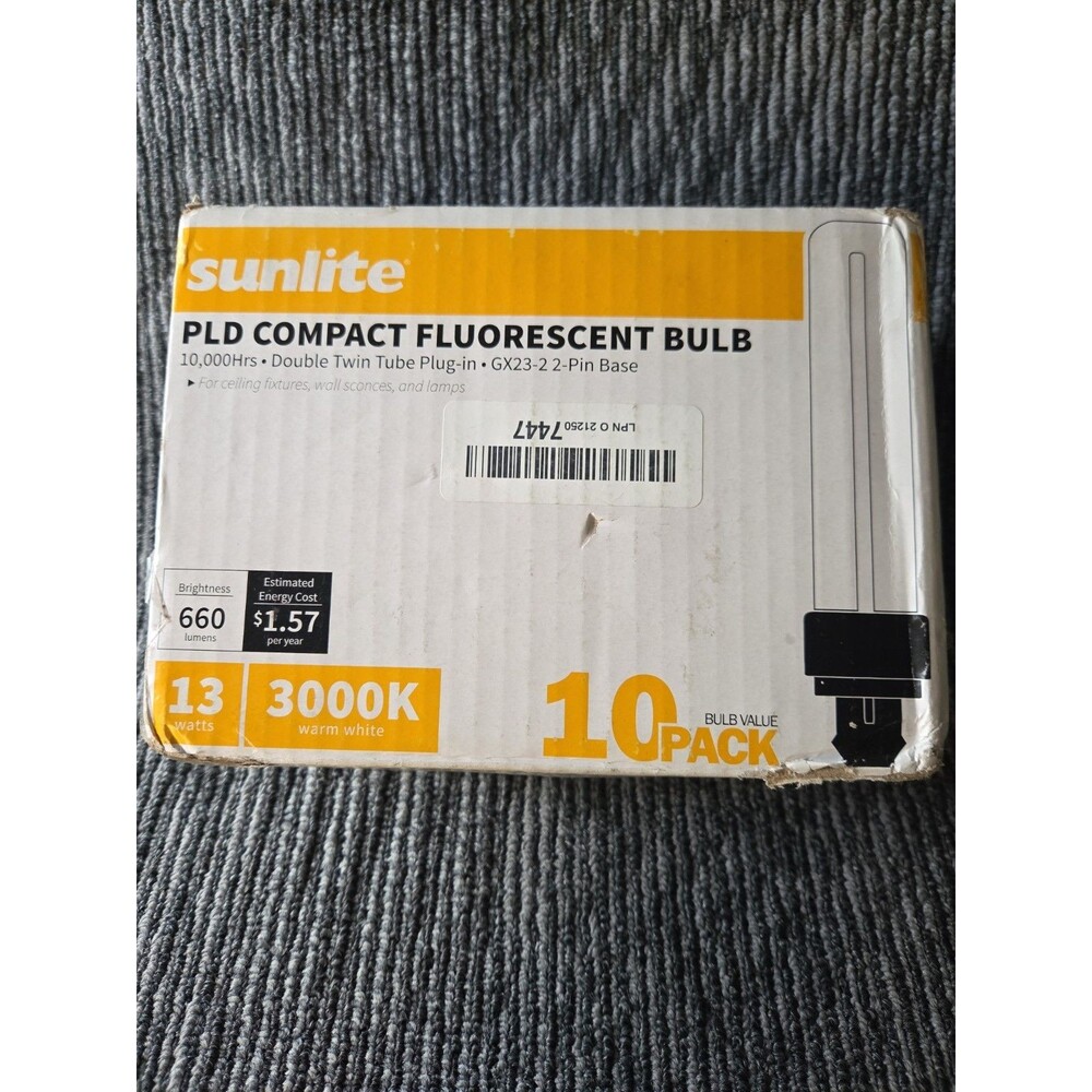 Sunlite 10 Pack PLD Compact Fluorescent Bulb Double Twin Tube Pld13/Sp41K/10Pk